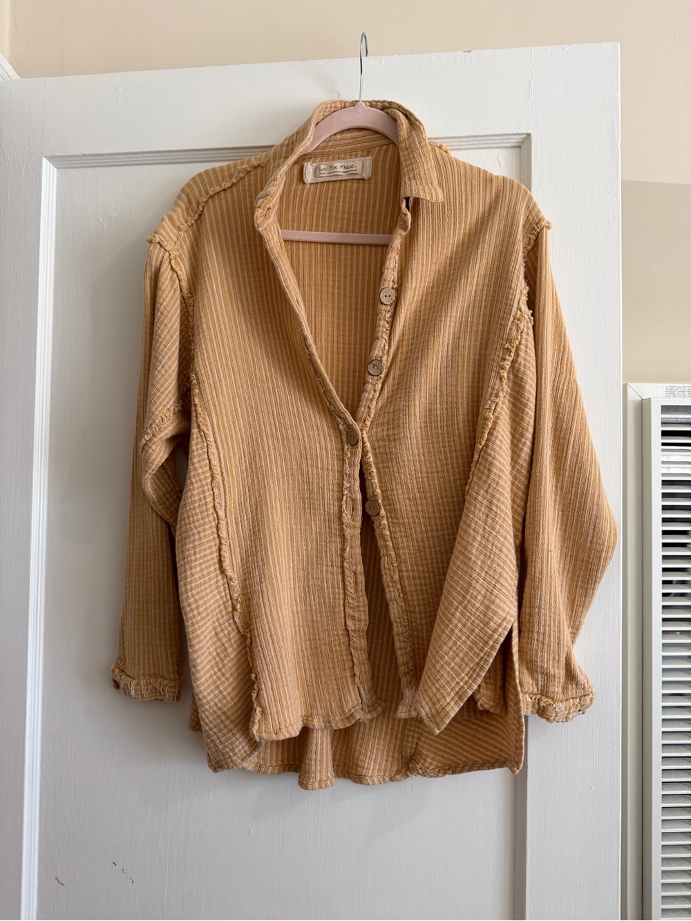 Free People Textured Button-Up Shirt Jacket